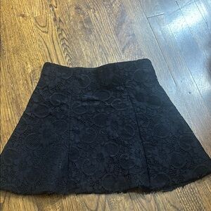 Forever 21 Black Pleated Lace Mini Skirt